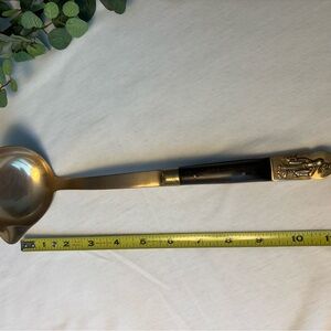 Elegant Gold colored and Dark Brown wood Ladle